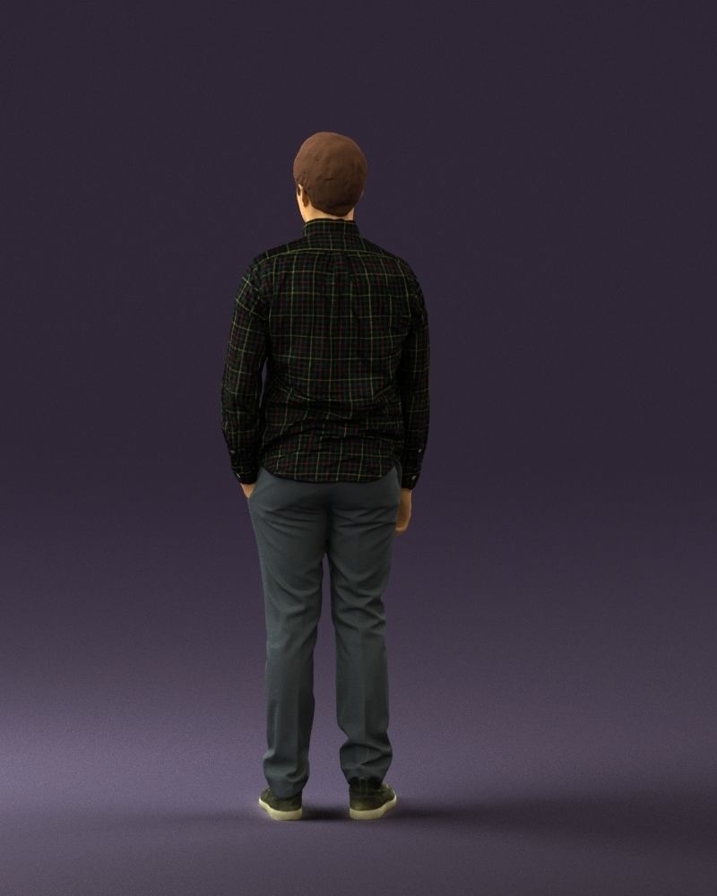 Man in black yellow tshirt 0409 3D Print ready 3D print model_17