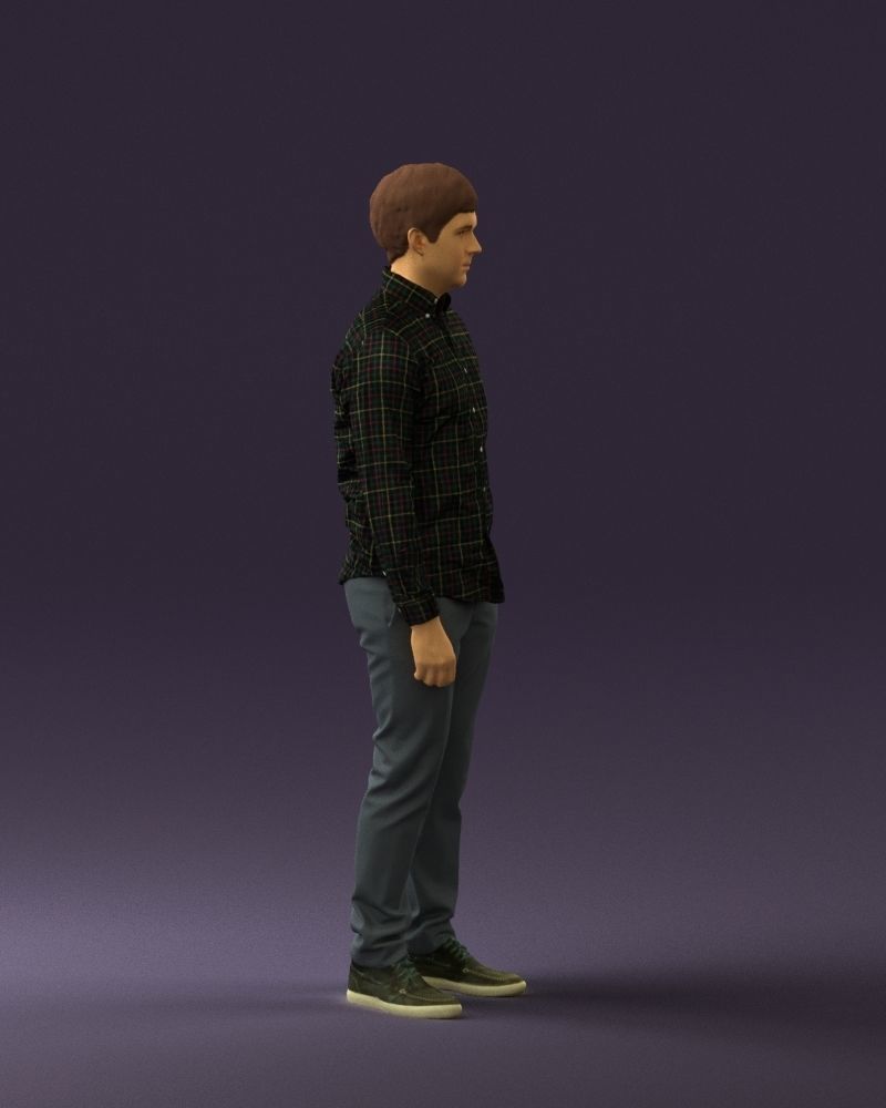 Man in black yellow tshirt 0409 3D Print ready 3D print model_9