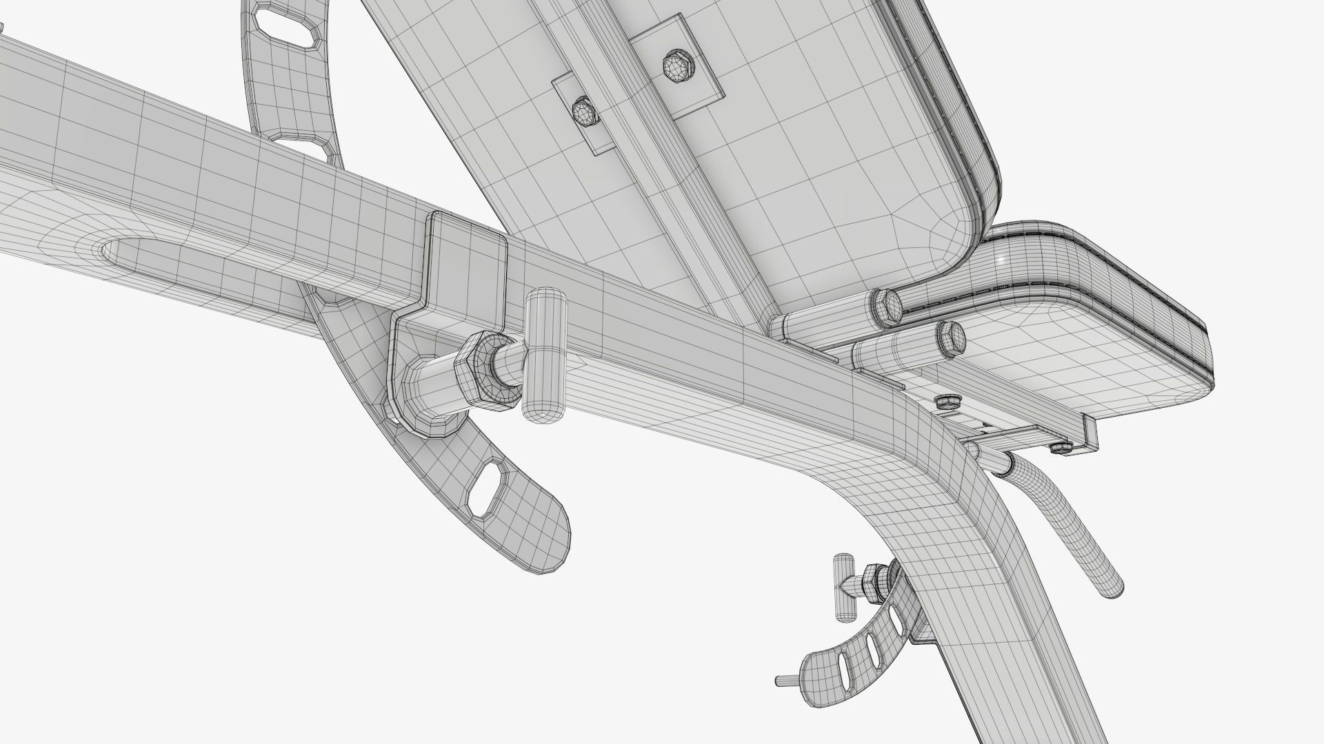 Adjustable flat weight bench 03 3D model_8