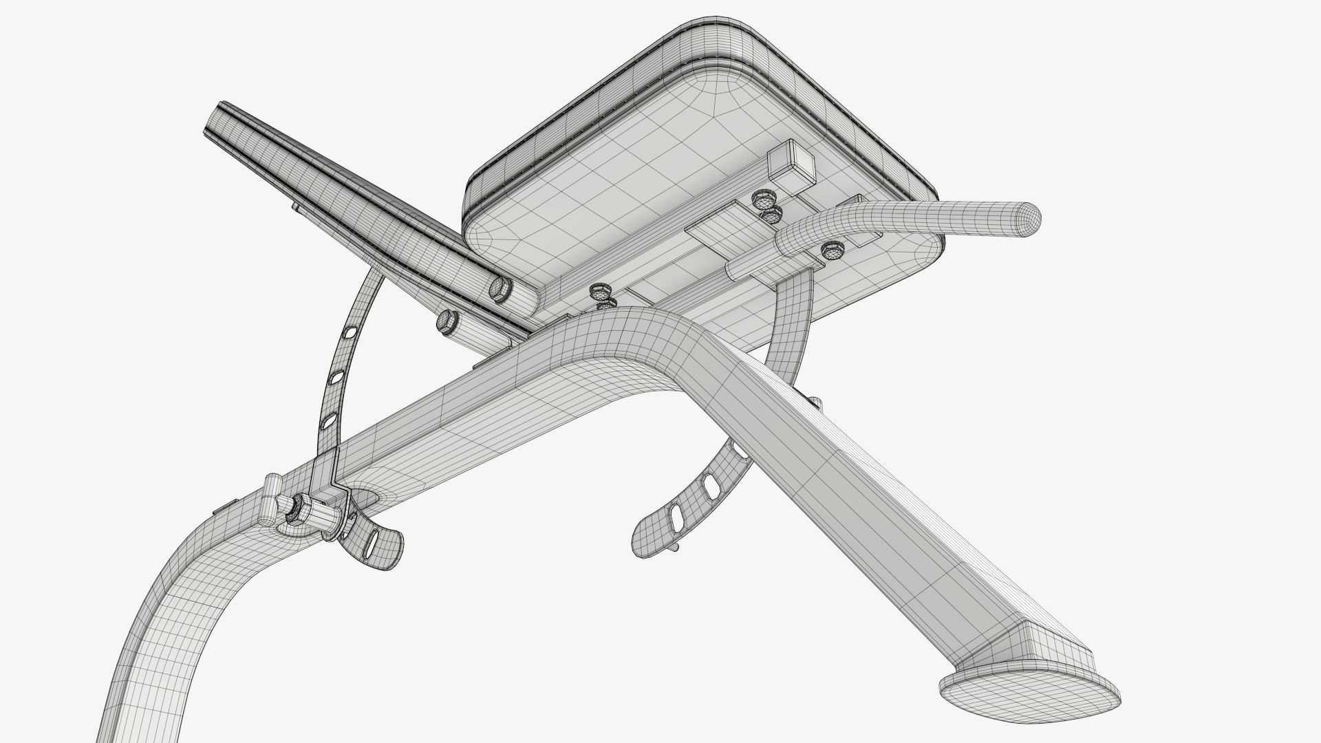 Adjustable flat weight bench 03 3D model_10