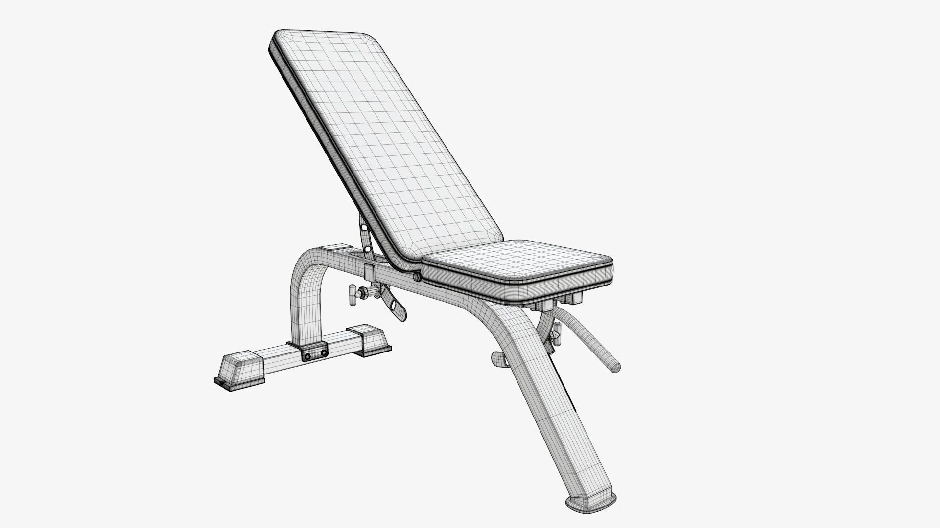 Adjustable flat weight bench 03 3D model_6