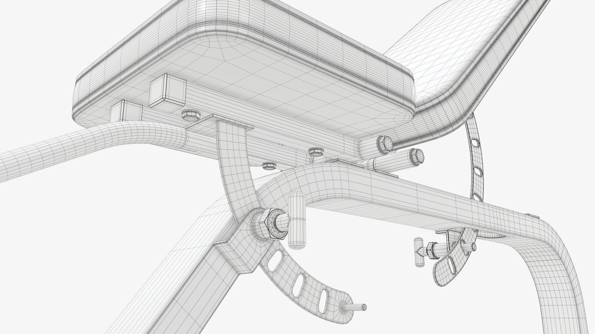 Adjustable flat weight bench 03 3D model_9