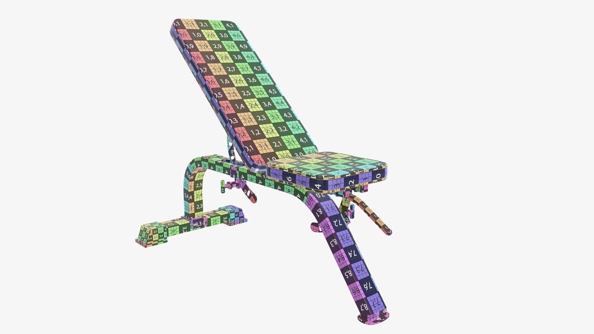 Adjustable flat weight bench 03 3D model_11