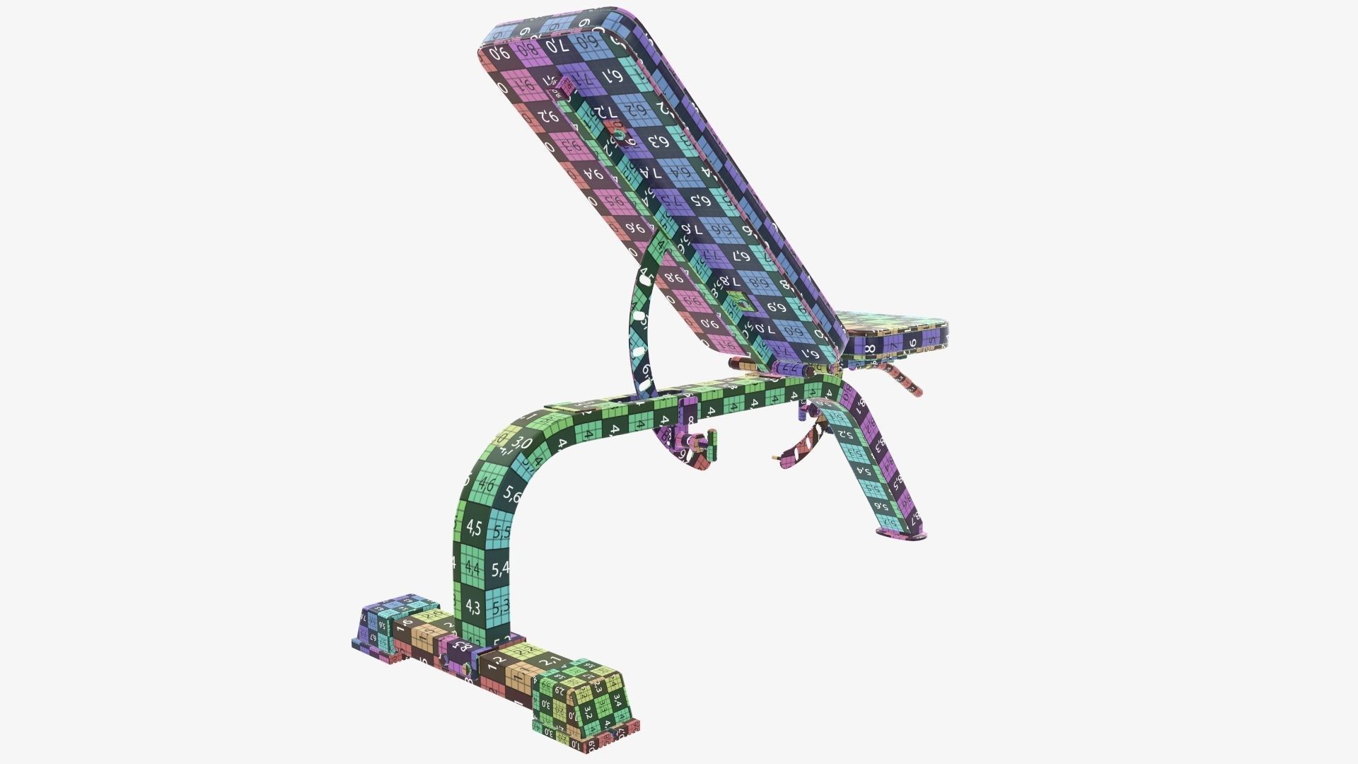 Adjustable flat weight bench 03 3D model_12