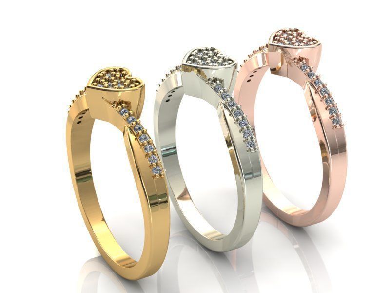 Heart ring 1 3D print model_2