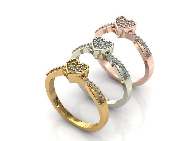 Heart ring 1 3D print model_1