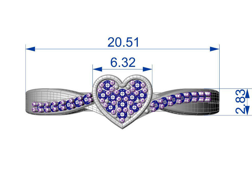 Heart ring 1 3D print model_6