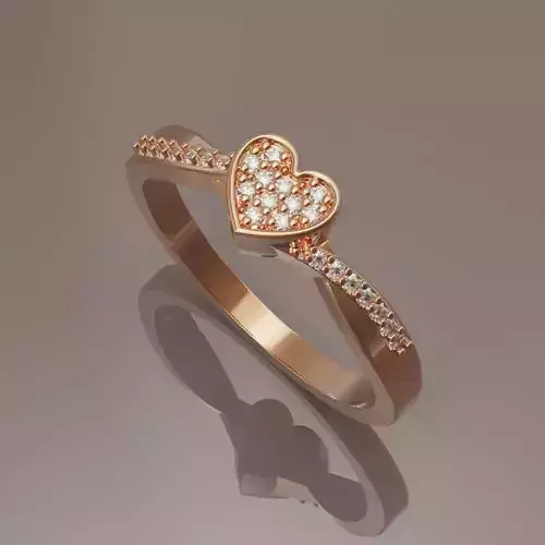 Heart ring 1 3D print model