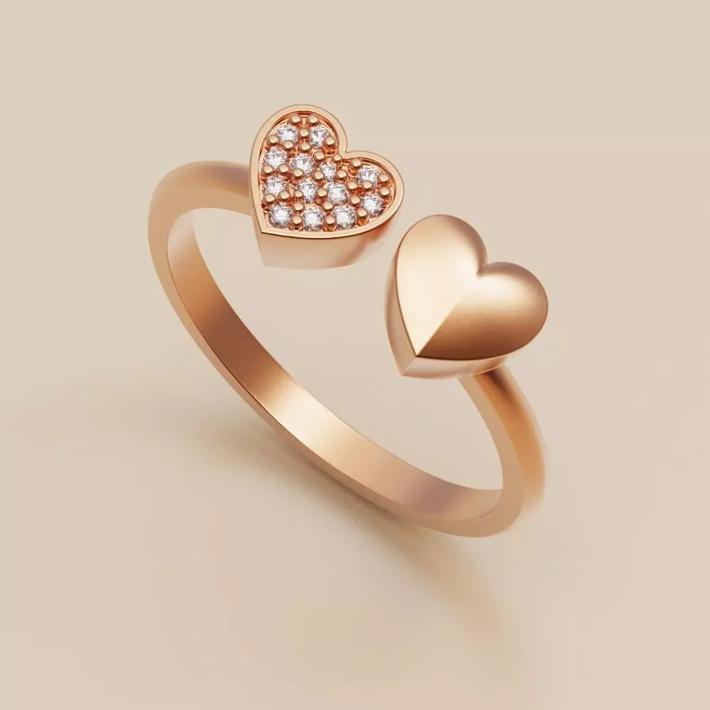 Heart ring 5 3D print model_0