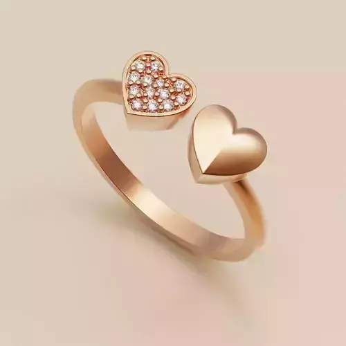 Heart ring 5 3D print model