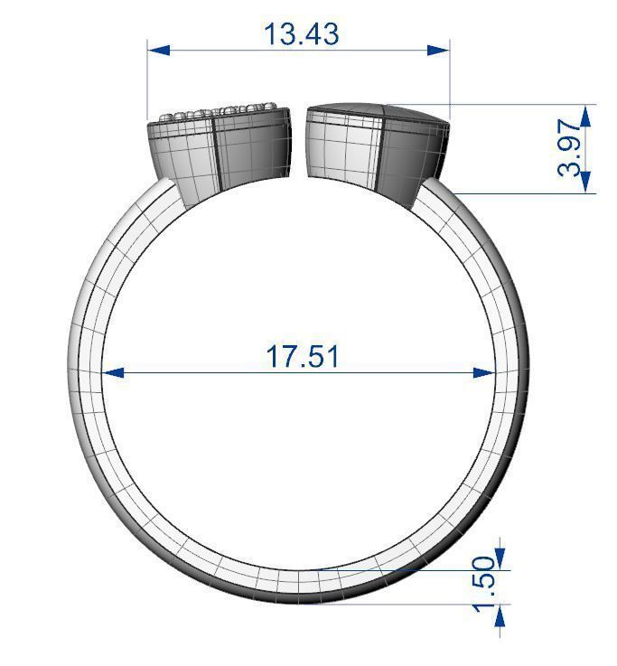 Heart ring 5 3D print model_3