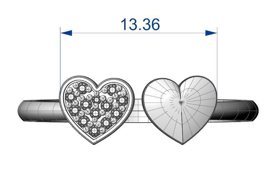 Heart ring 5 3D print model_5