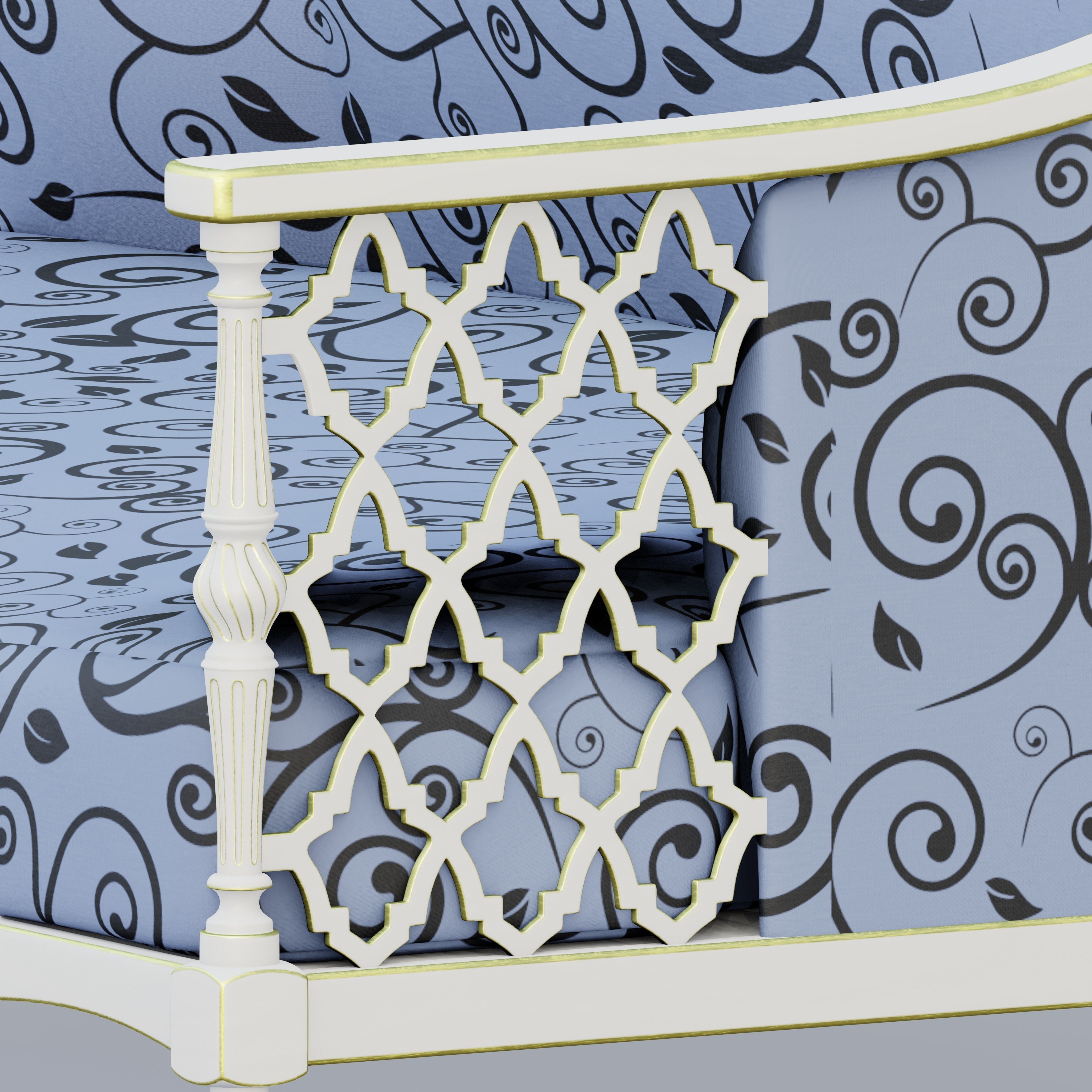 Lattice sofa 3D model_3