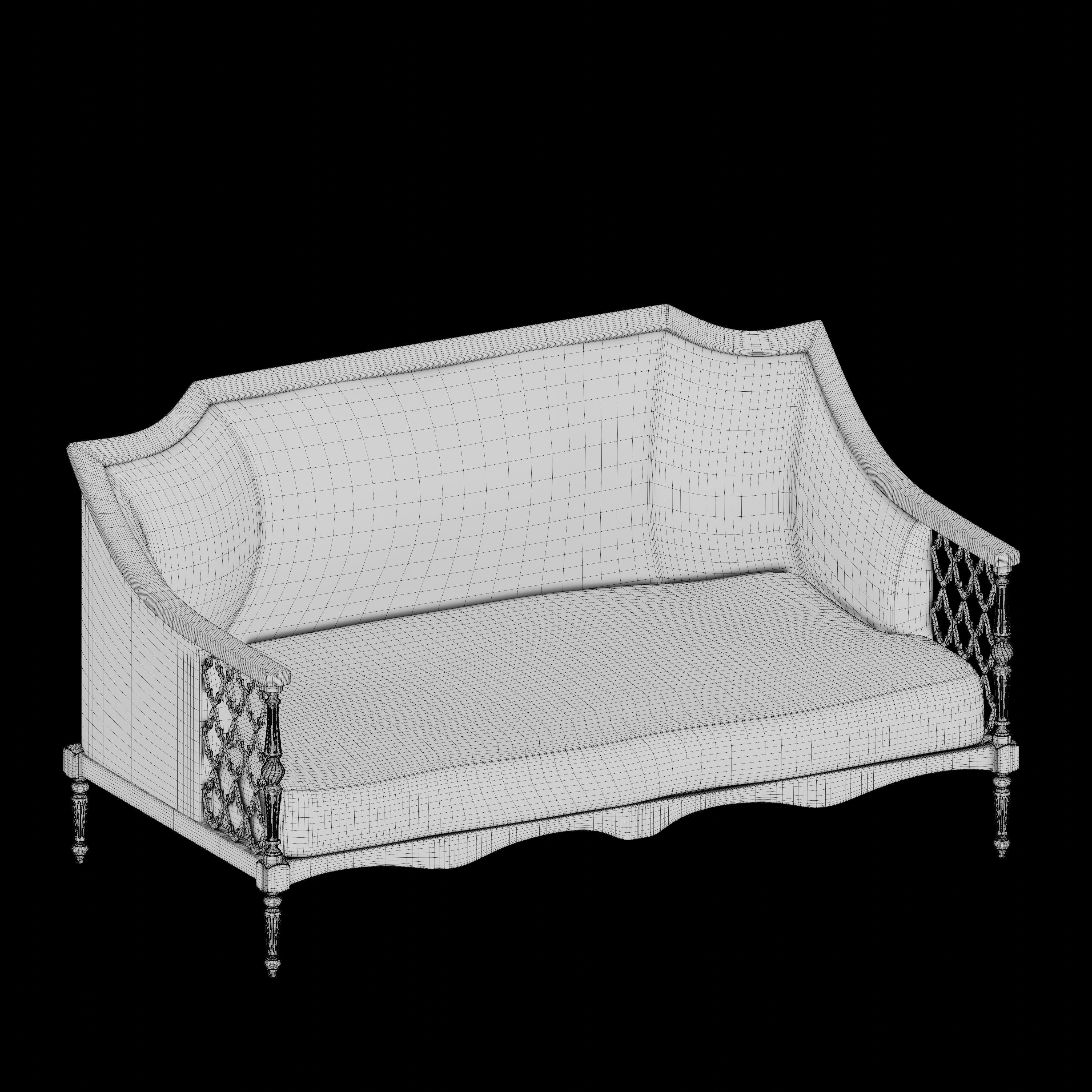 Lattice sofa 3D model_5