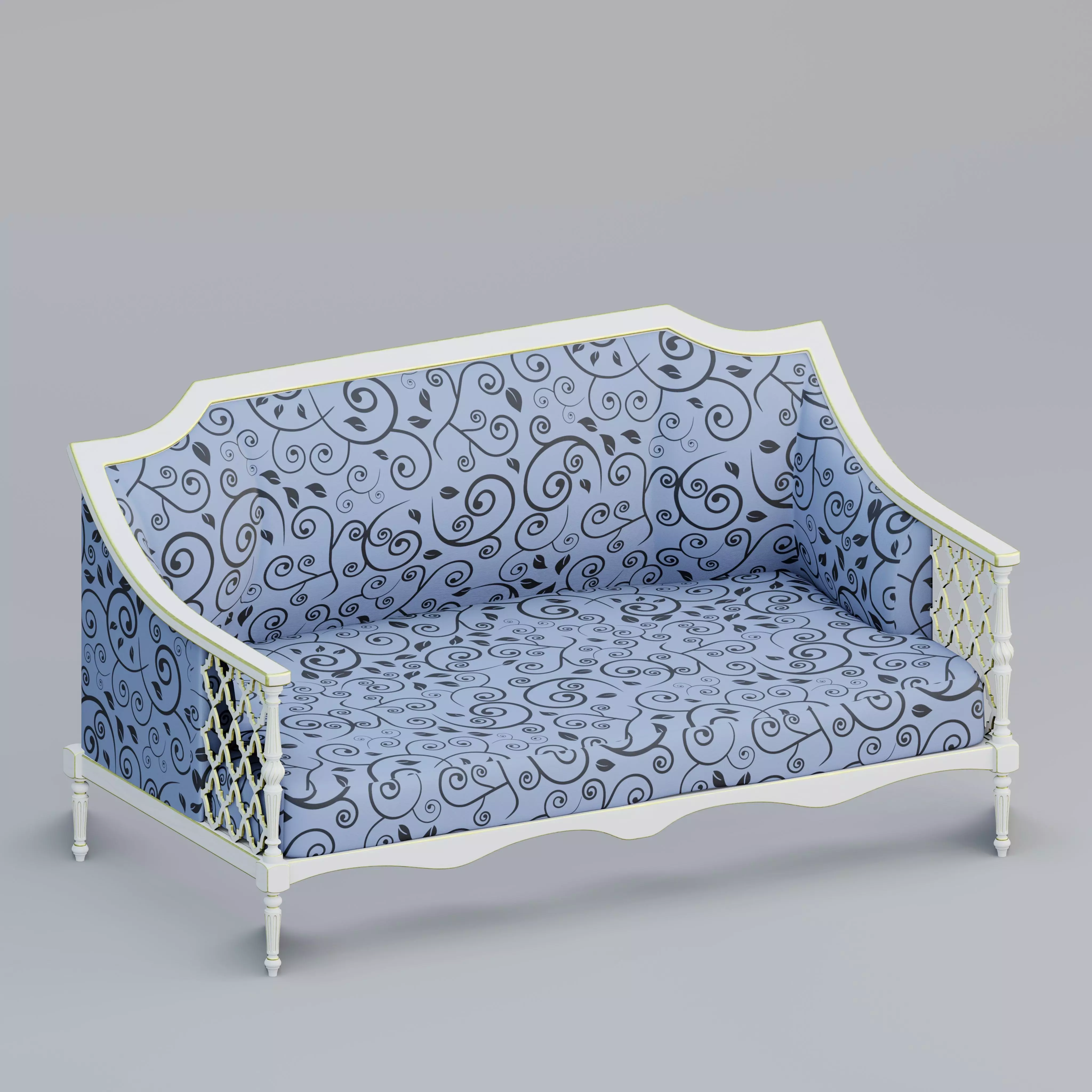 Lattice sofa 3D model_0