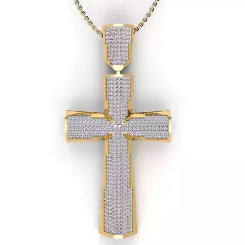  cross princess diamond pendent 