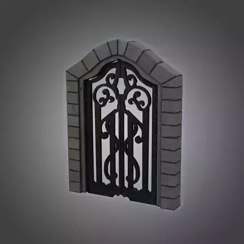 Medieval Door Gate Ornate Design Door 3D Model