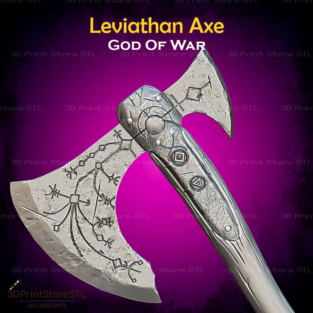 Leviathan Axe Cosplay God of War - STL File 3D print model_3