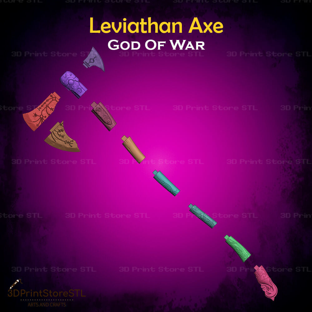 Leviathan Axe Cosplay God of War - STL File 3D print model_7
