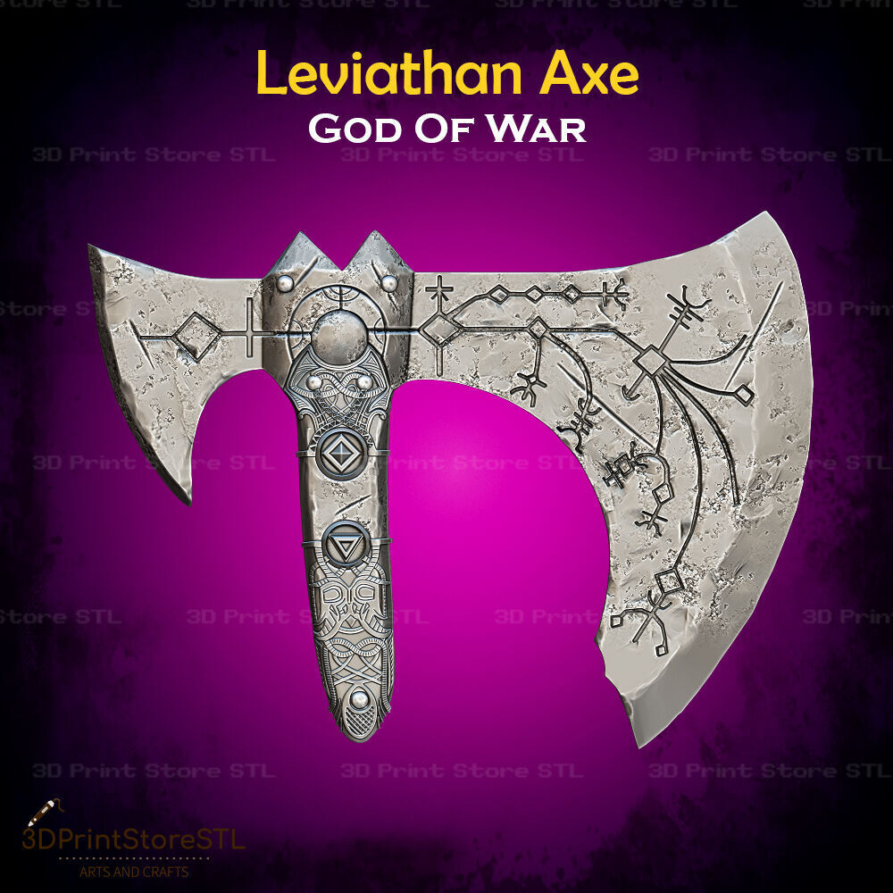 Leviathan Axe Cosplay God of War - STL File 3D print model_5
