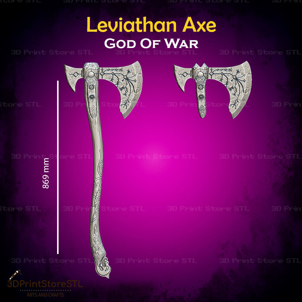 Leviathan Axe Cosplay God of War - STL File 3D print model_6