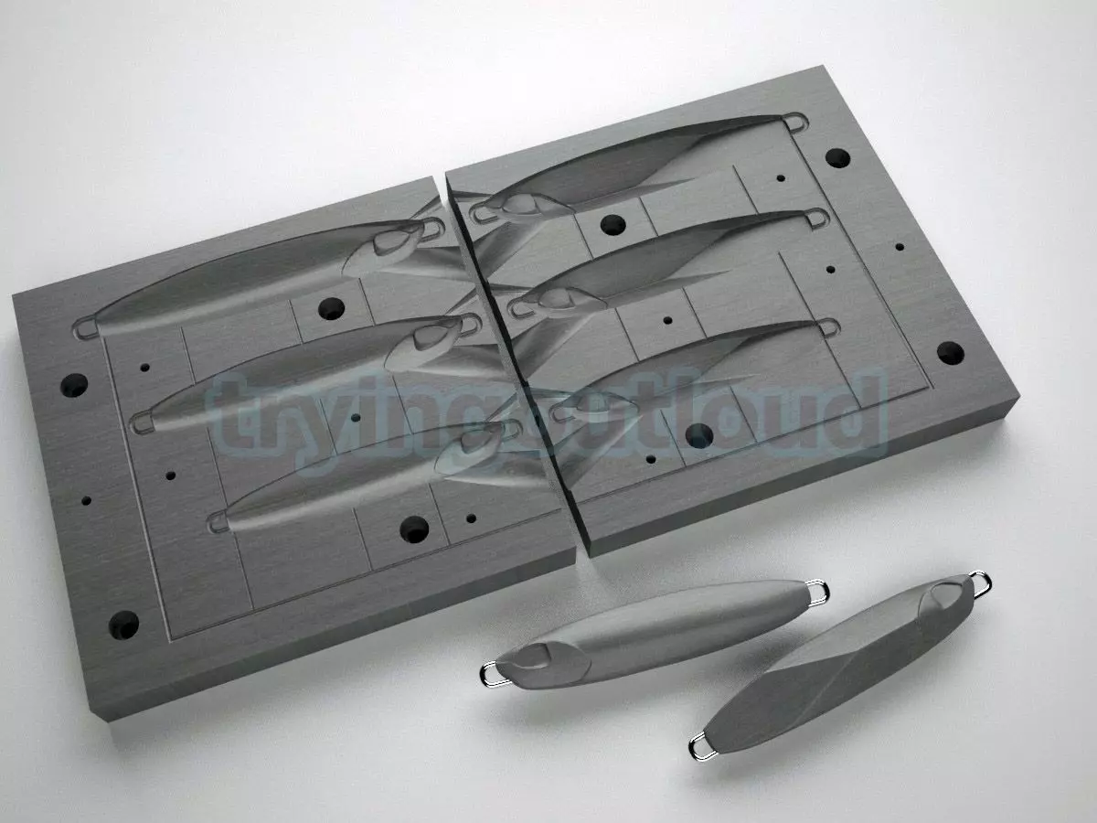 100-150-200 Gr DM Force Slow Pitch Metal Jig Mold 3D print model_0
