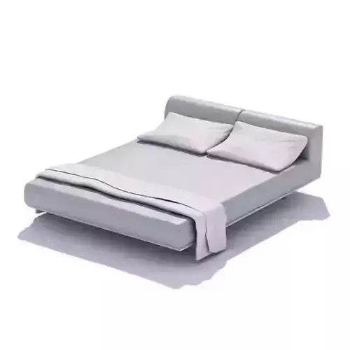 Simple White Leather Bed