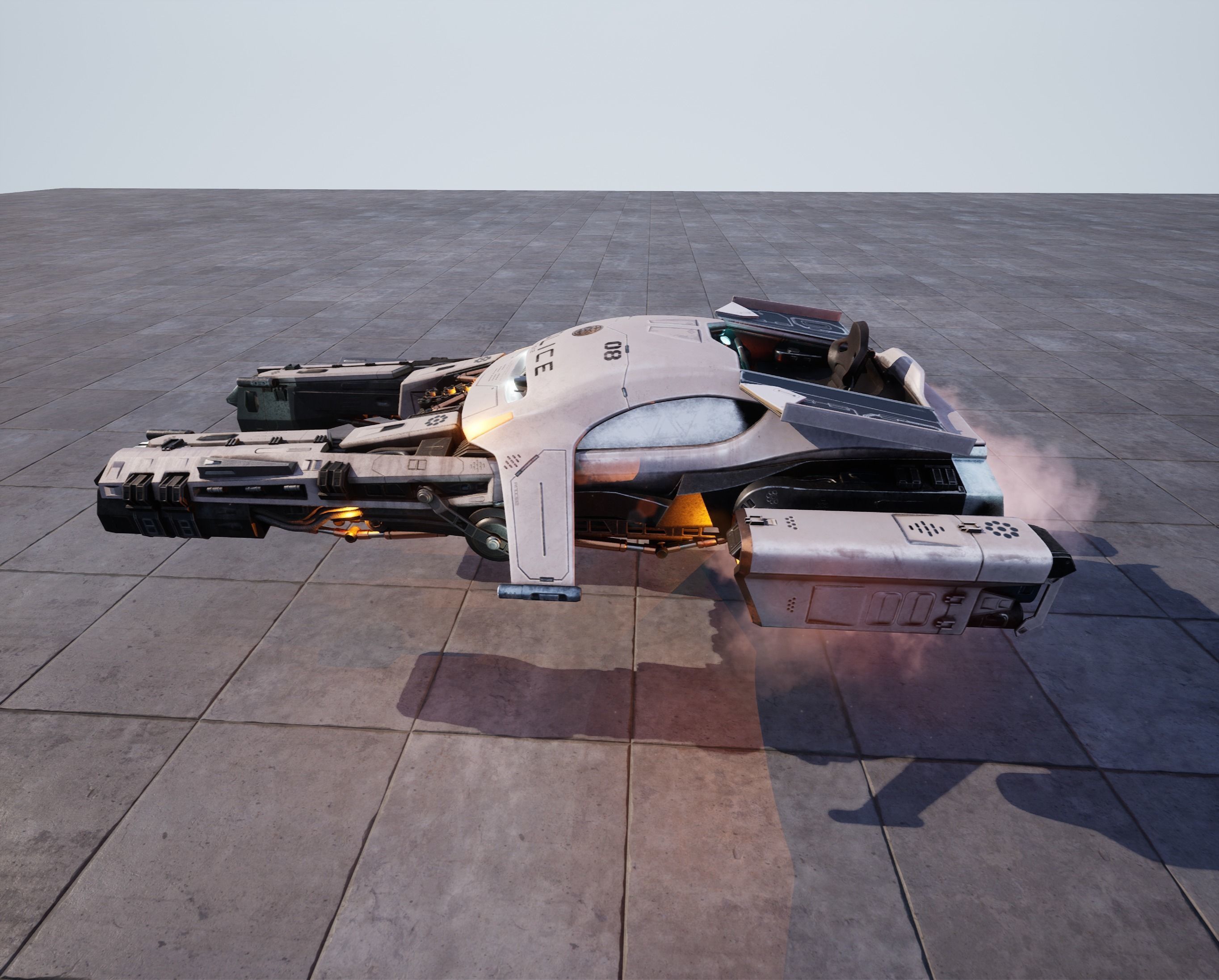 Hovercar police vehicle Sci-fi 3D 3D model_3