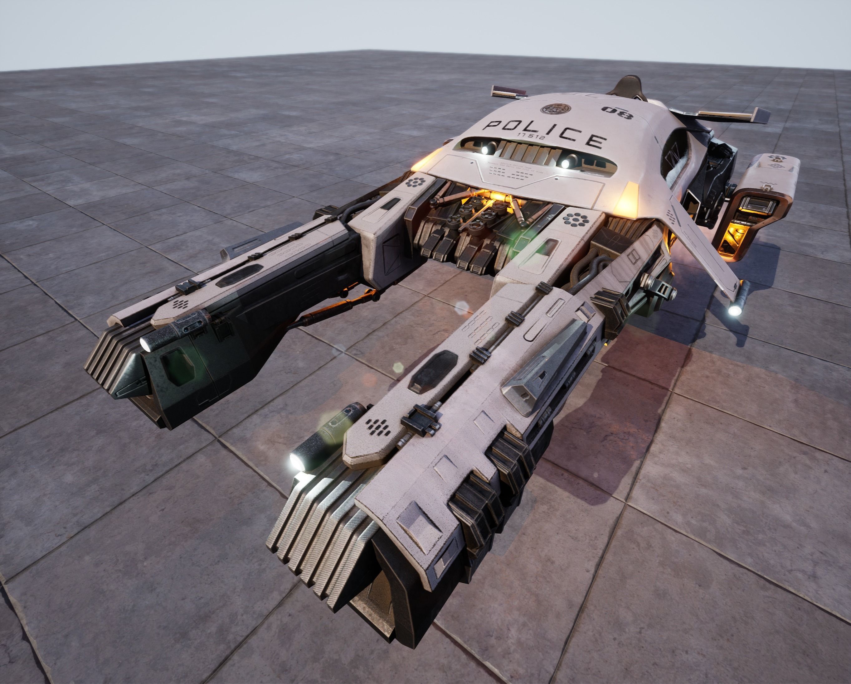 Hovercar police vehicle Sci-fi 3D 3D model_18