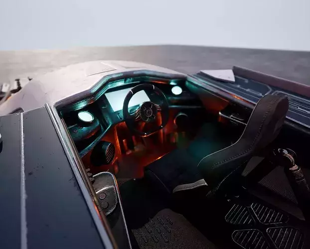 Hovercar police vehicle Sci-fi 3D 3D model 6