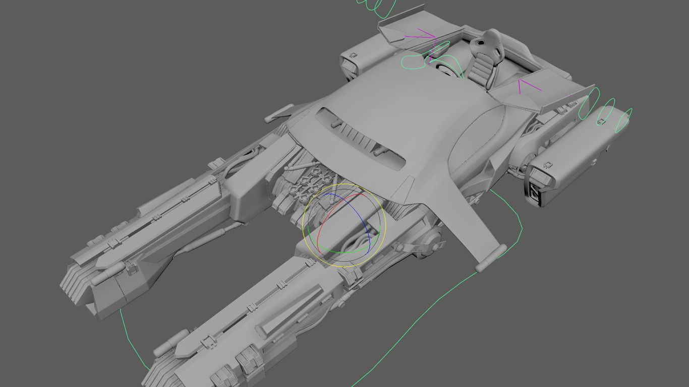 Hovercar police vehicle Sci-fi 3D 3D model_8