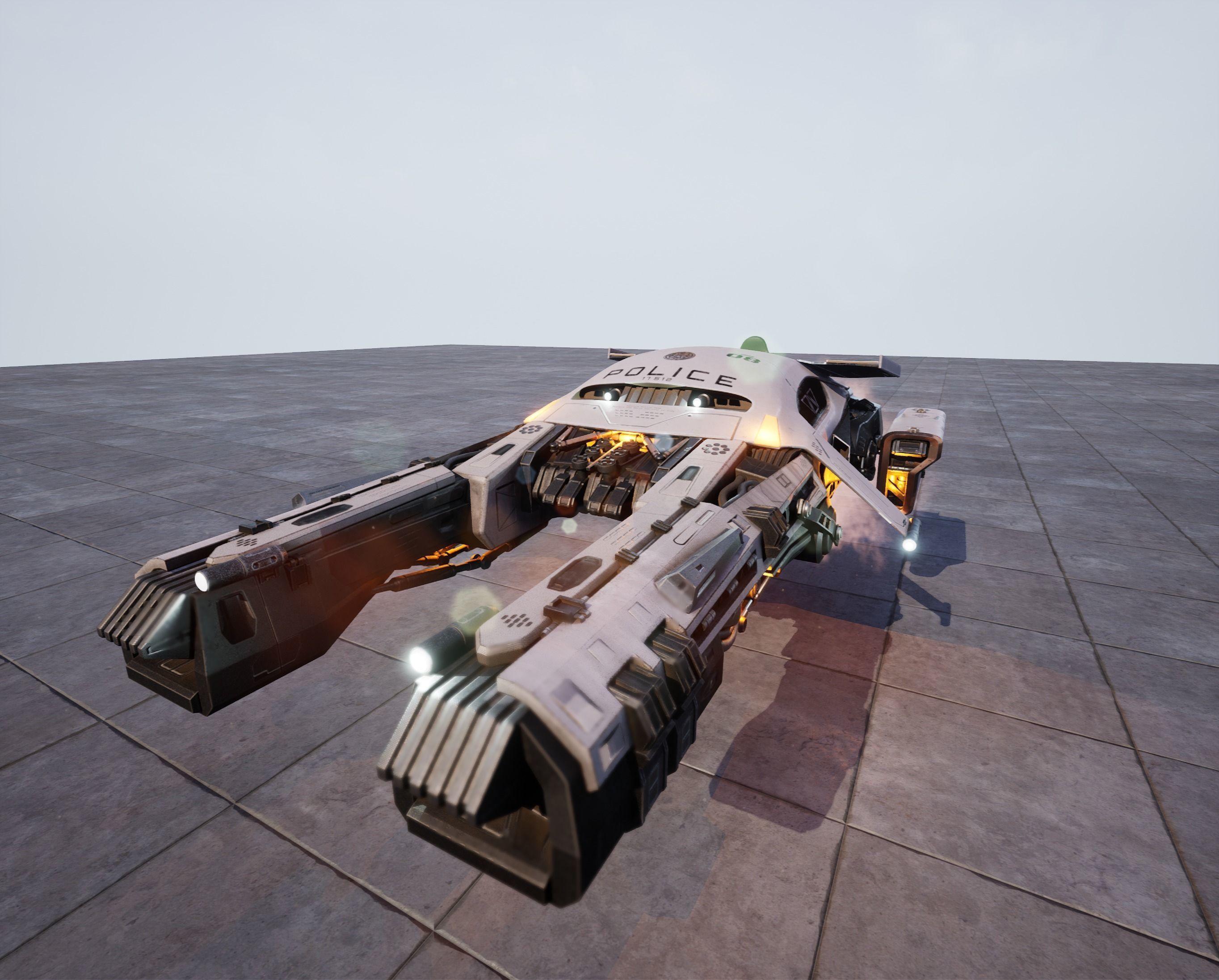 Hovercar police vehicle Sci-fi 3D 3D model_17