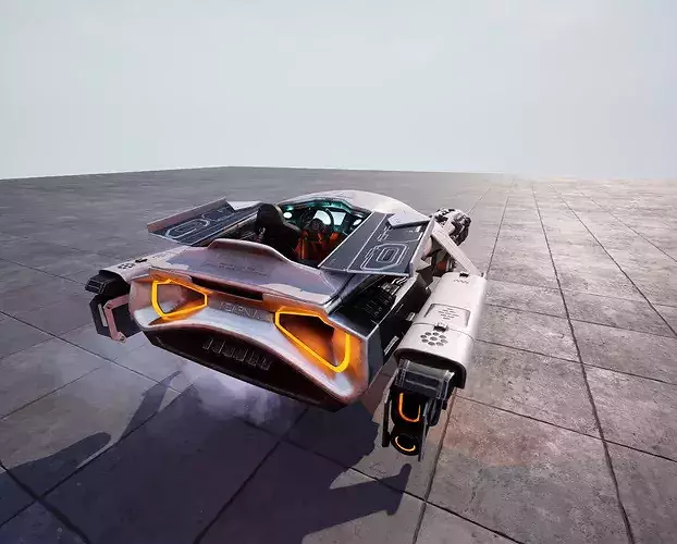 Hovercar police vehicle Sci-fi 3D 3D model 7