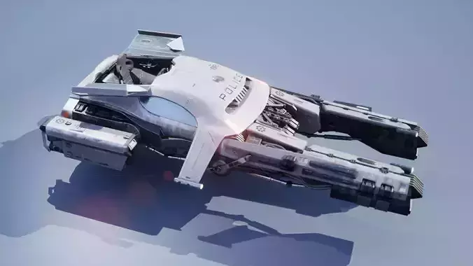 Hovercar police vehicle Sci-fi 3D 3D model