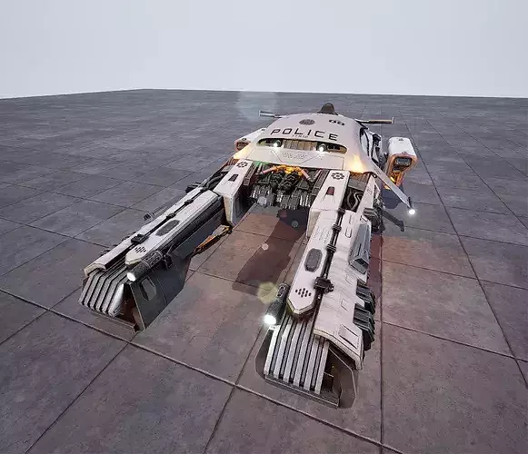 Hovercar police vehicle Sci-fi 3D 3D model 4