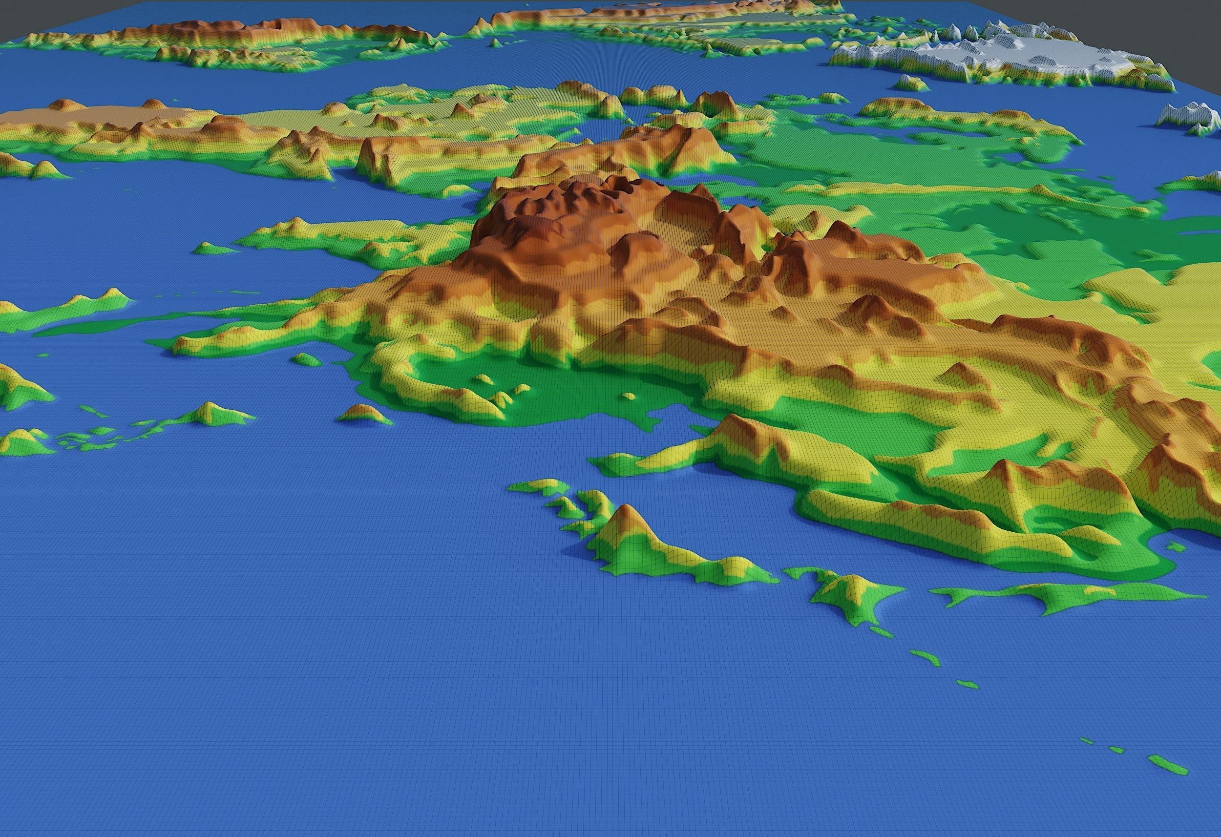 Topographic map of the world 3D model_4