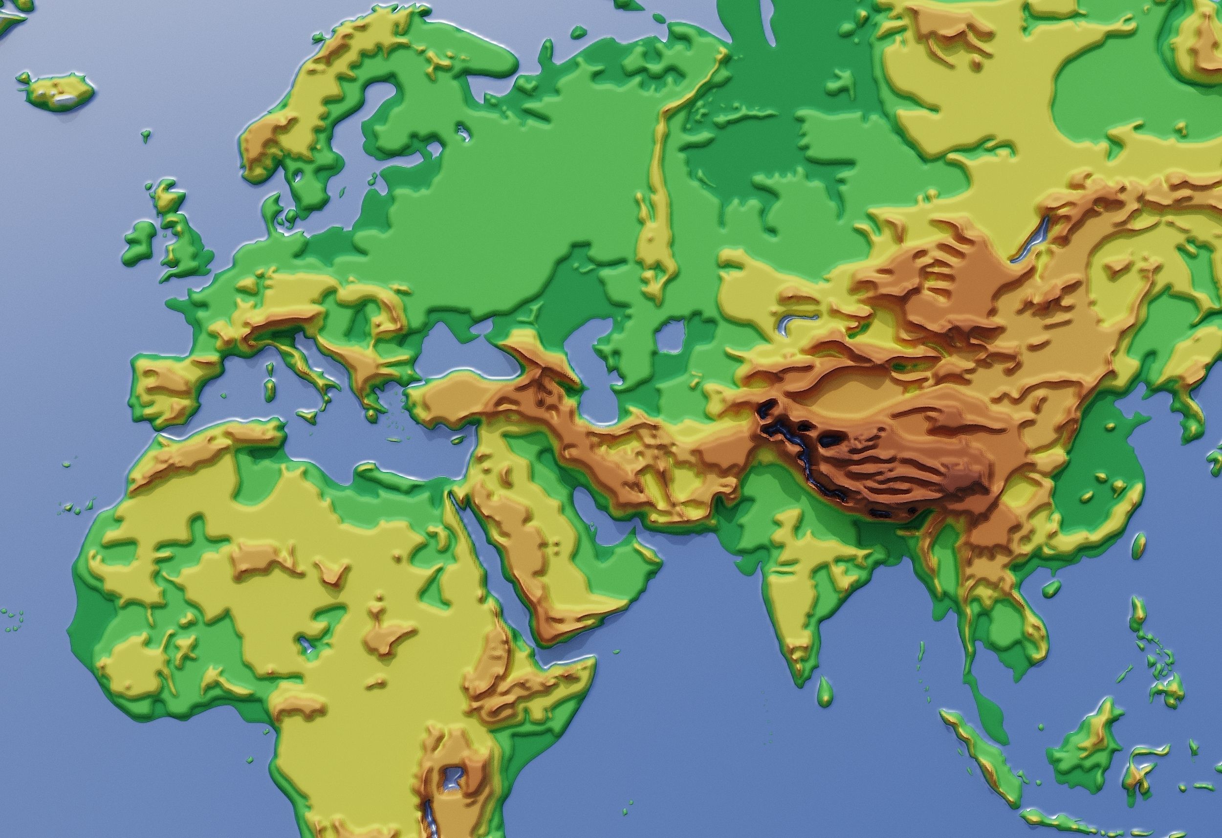 Topographic map of the world 3D model_1