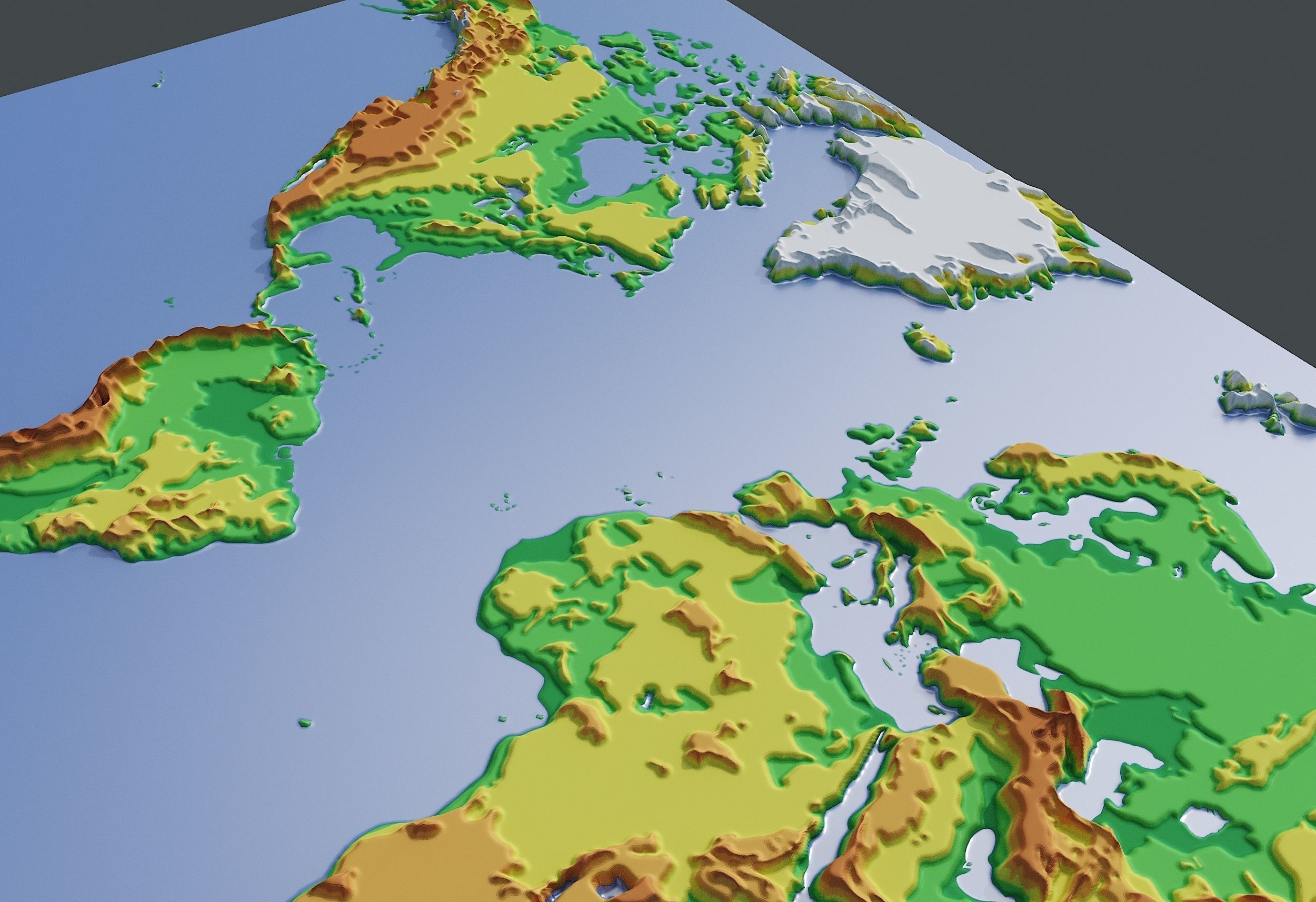 Topographic map of the world 3D model_2