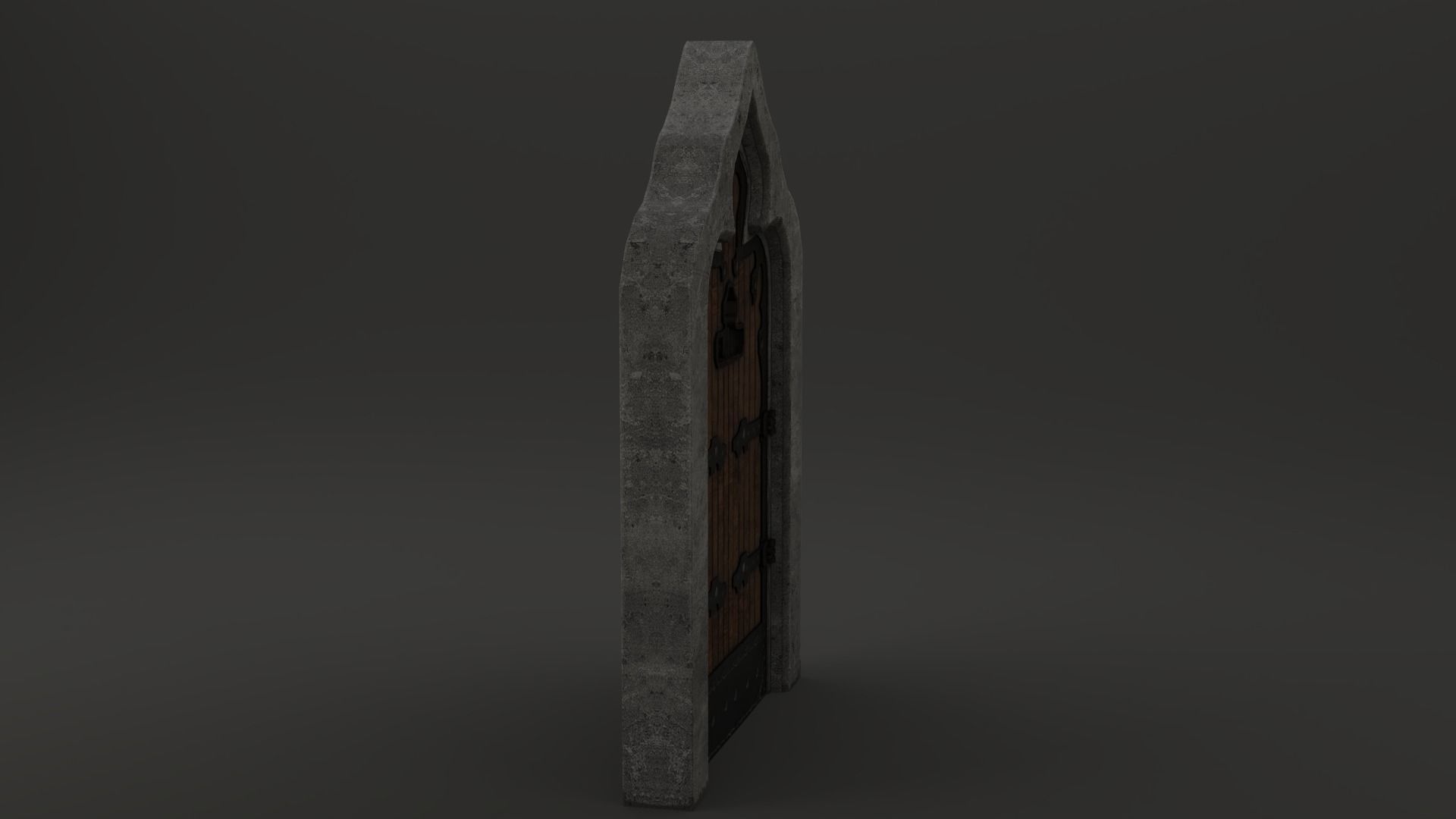 Medieval Door  Cell Door Arched Gothic Design 3D Model Low-poly 3D model_12