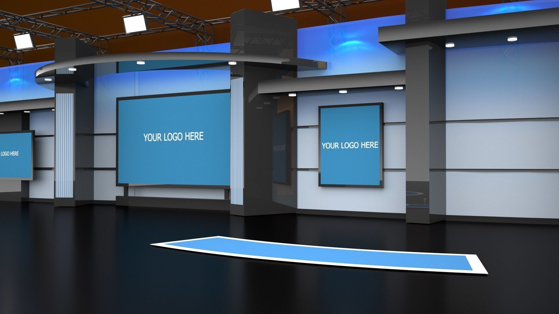 contemporary virtual set 3D model_6