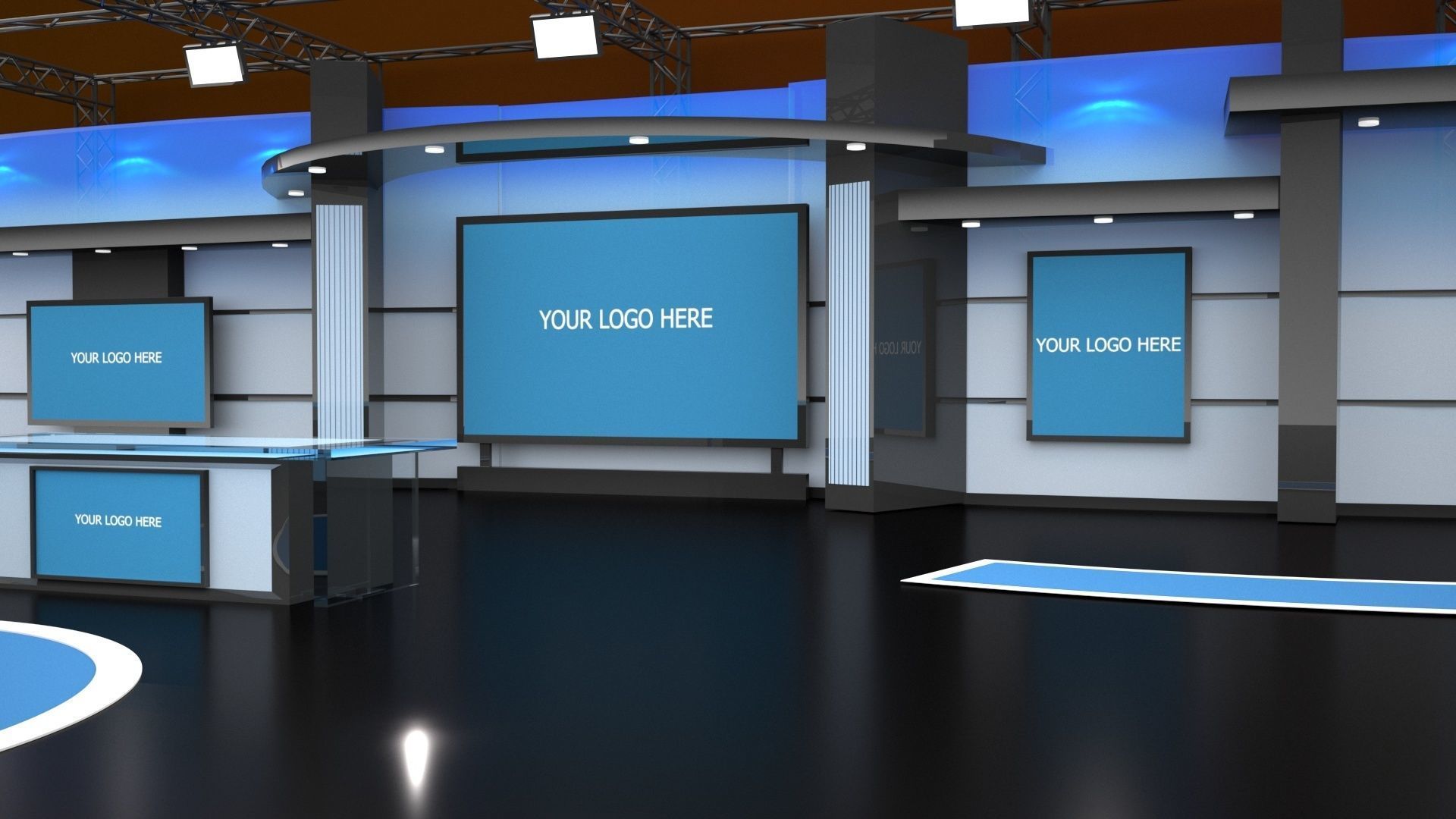 contemporary virtual set 3D model_5