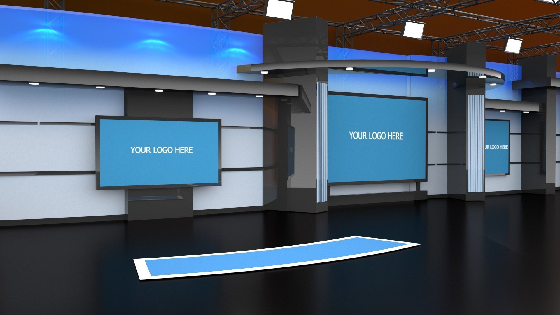 contemporary virtual set 3D model_7