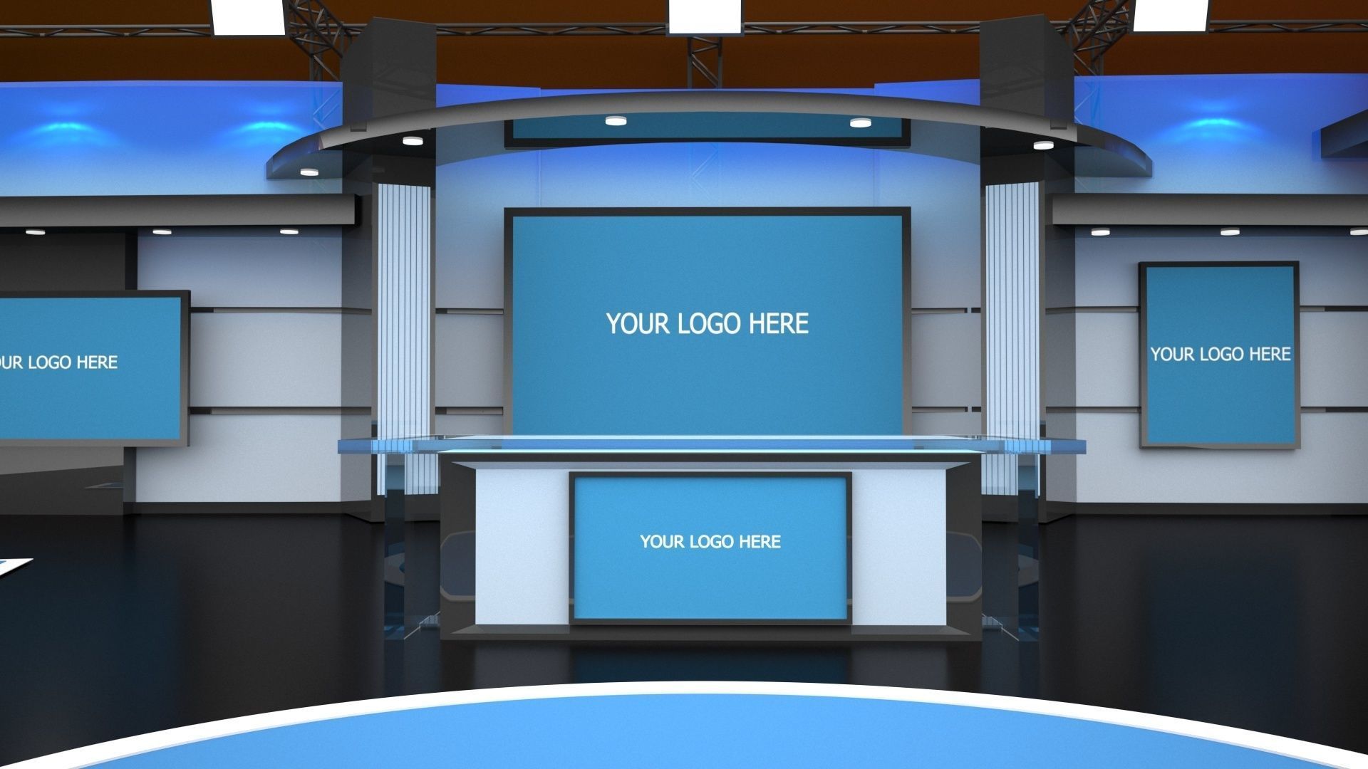 contemporary virtual set 3D model_3