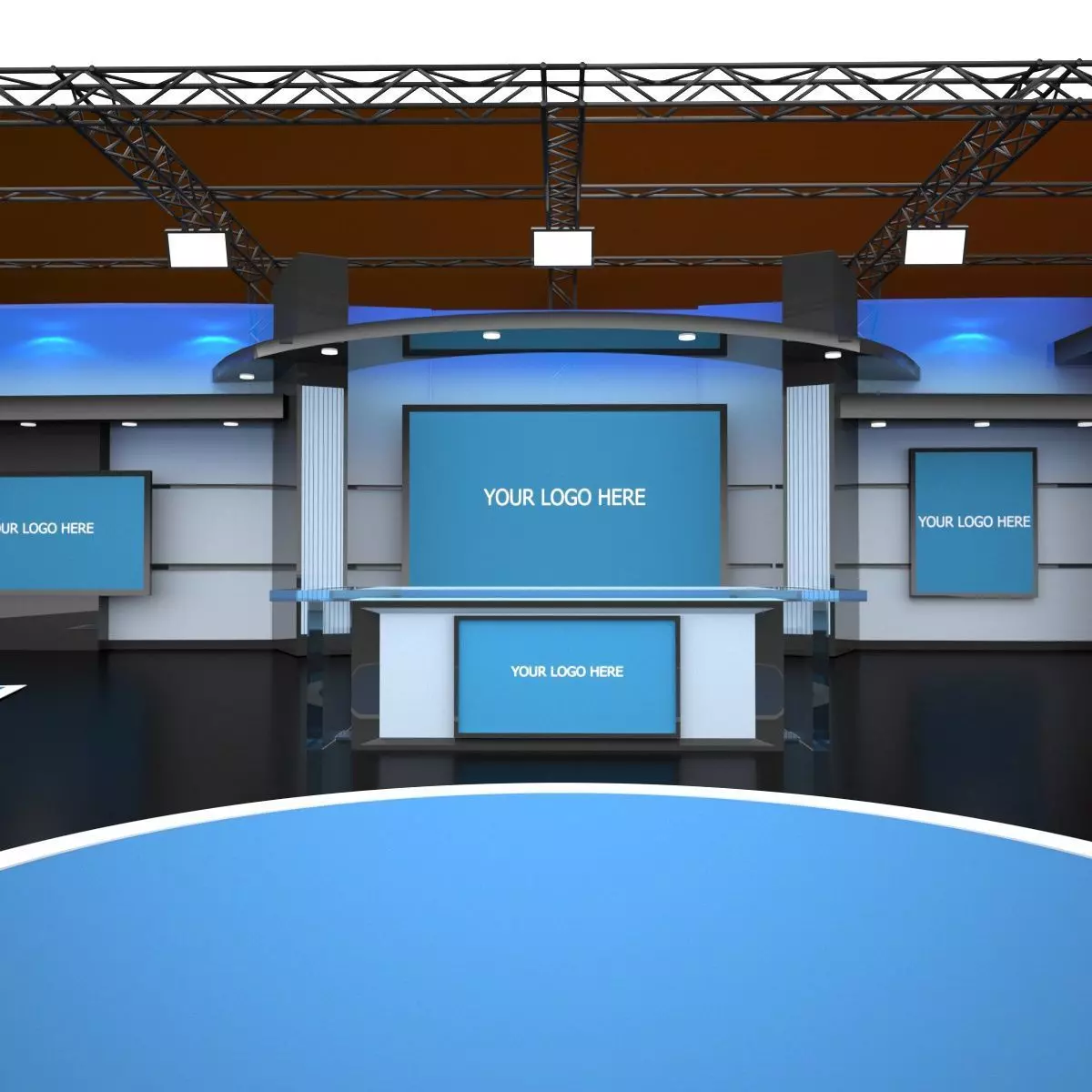 contemporary virtual set 3D model_0