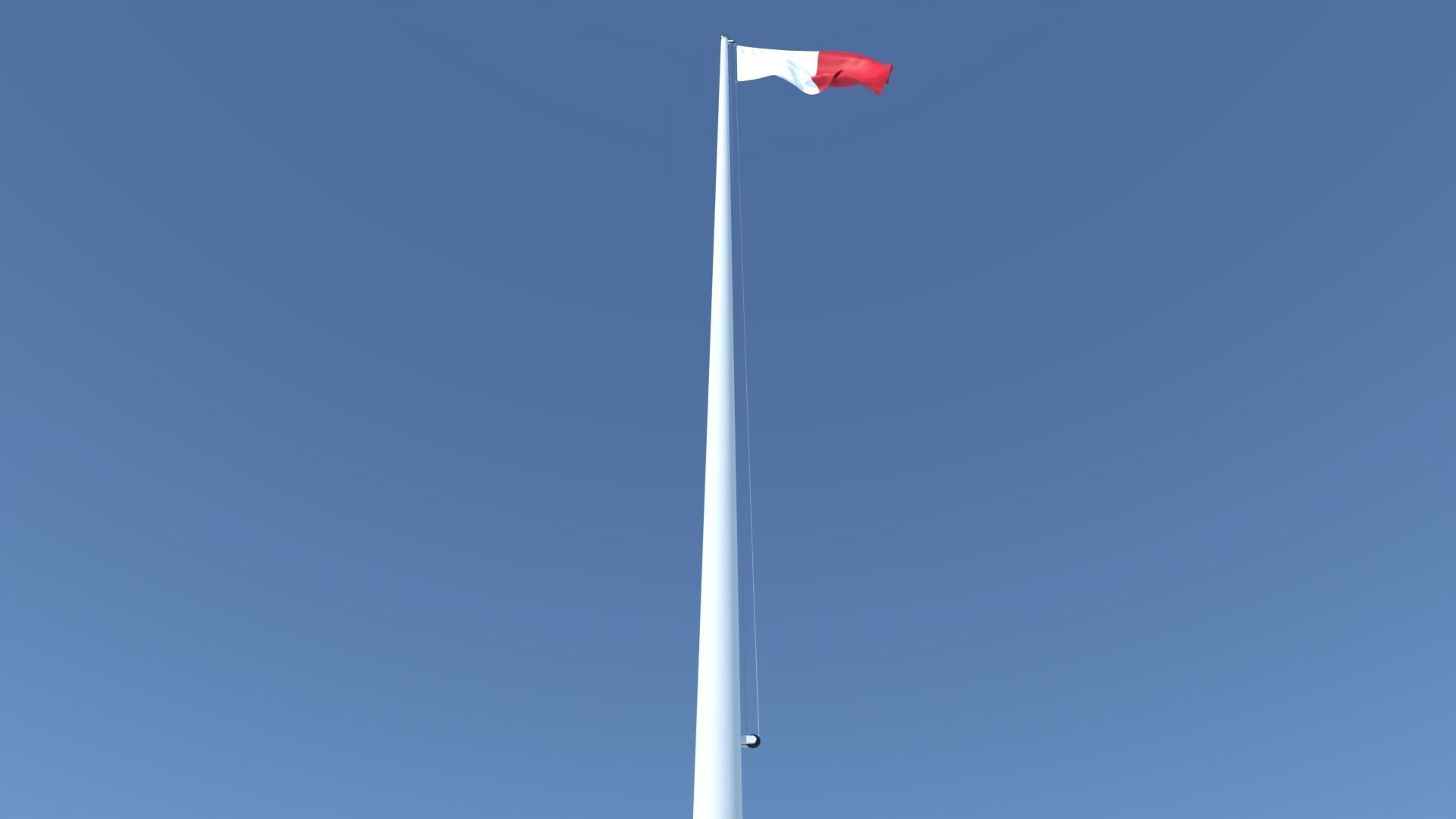 Animated Flag of Malta Low-poly 3D model_4