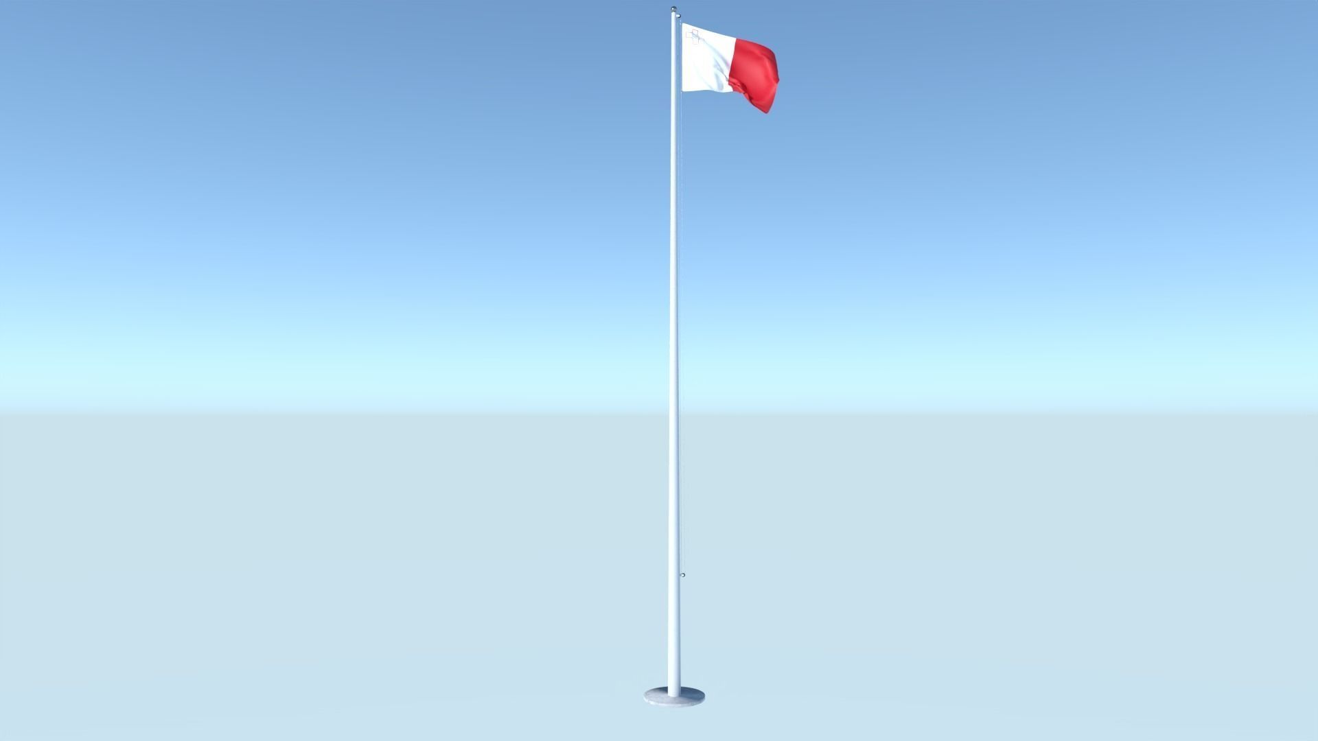 Animated Flag of Malta Low-poly 3D model_5