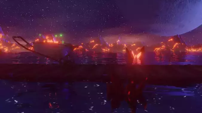 Fantasy Sea side View 3D Model Animated