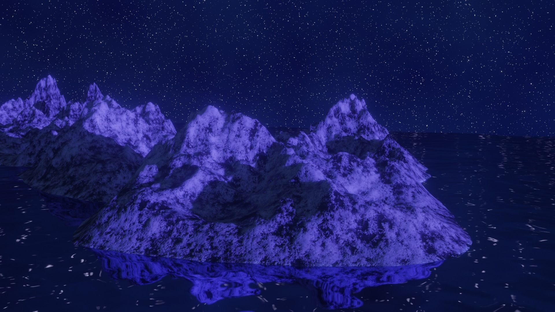 Fantasy Sea side View 3D Model Animated 3D model_7