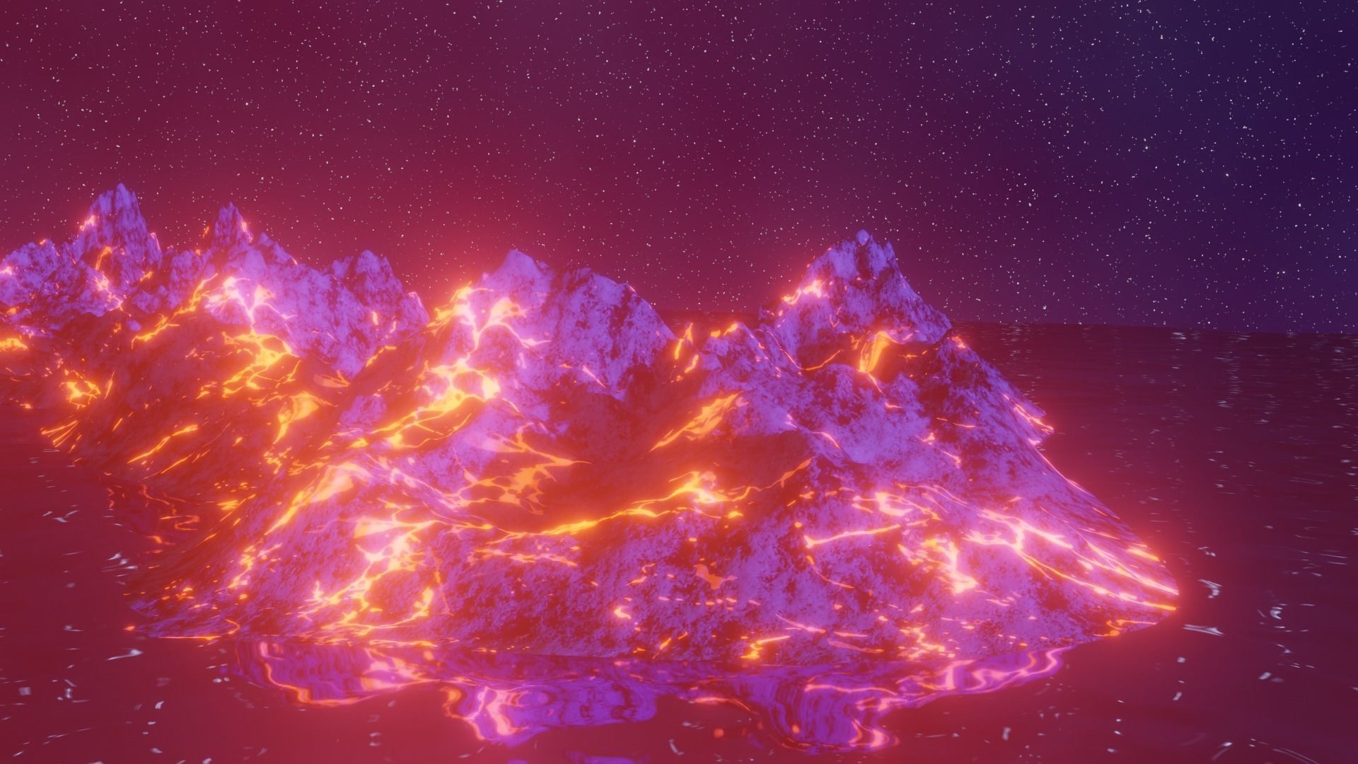 Fantasy Sea side View 3D Model Animated 3D model_6