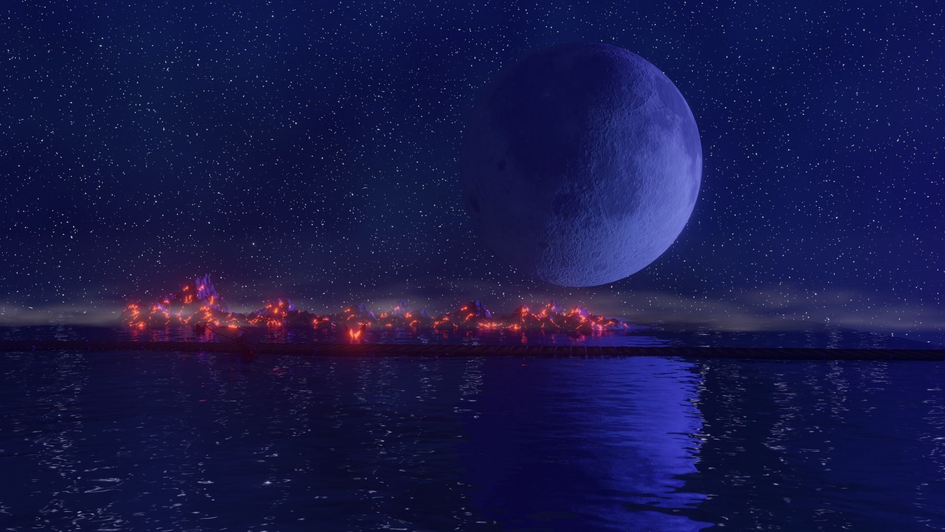 Fantasy Sea side View 3D Model Animated 3D model_5